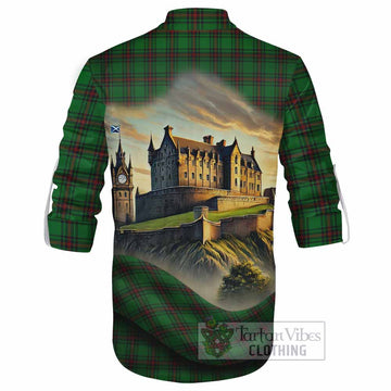 Beveridge Tartan Family Crest Ghillie Kilt Shirt with Scottish Ancient Castle Style - Tartan Vibes Clothing