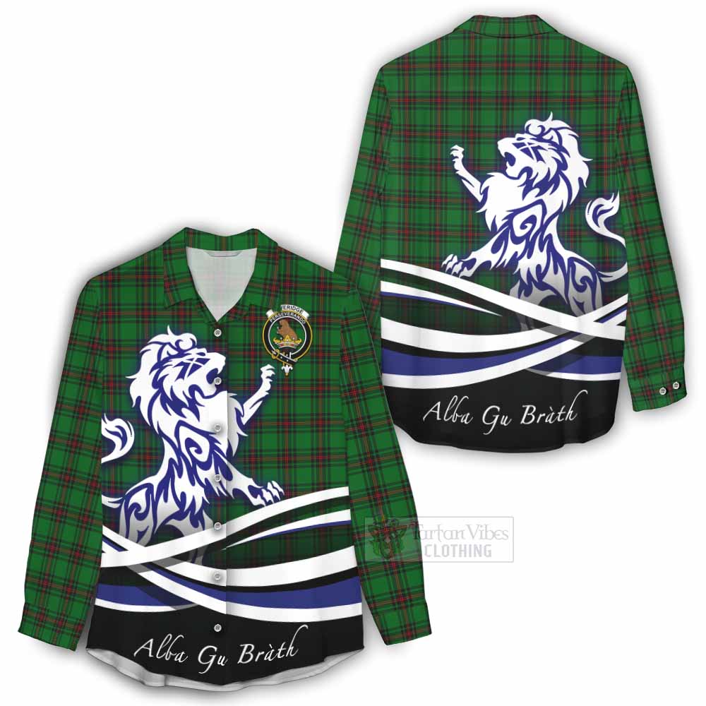 Tartan Vibes Clothing Beveridge Tartan Women's Casual Shirt with Alba Gu Brath Regal Lion Emblem