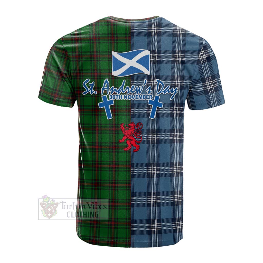 Tartan Vibes Clothing Beveridge Tartan Cotton T-shirt Happy St. Andrew's Day Half Tartan Style