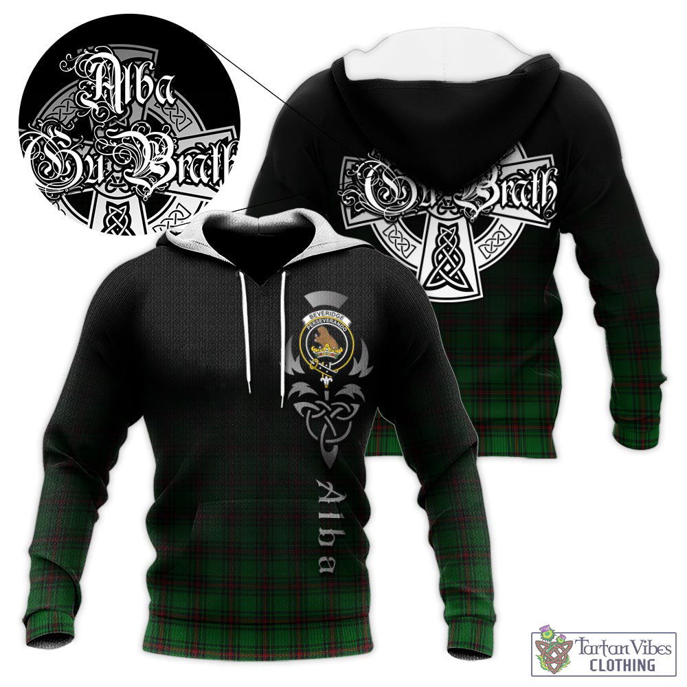 Tartan Vibes Clothing Beveridge Tartan Knitted Hoodie Featuring Alba Gu Brath Family Crest Celtic Inspired