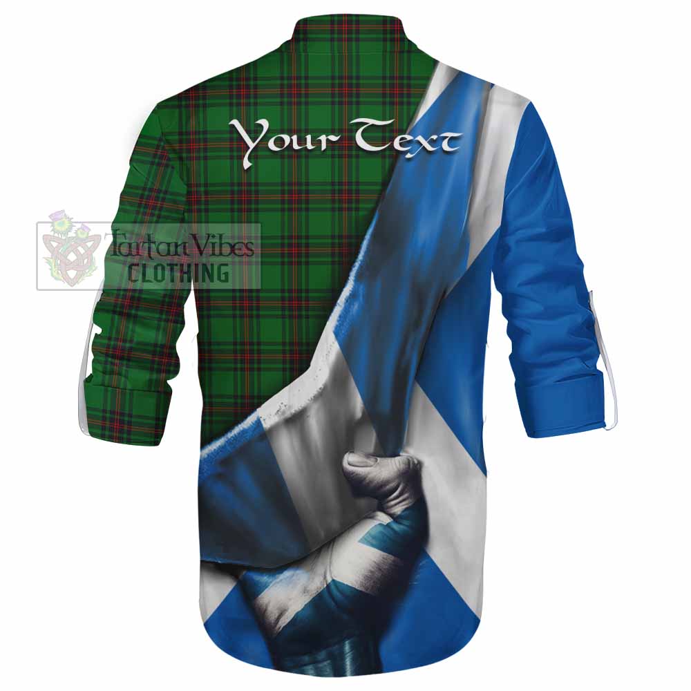 Tartan Vibes Clothing Beveridge Tartan Ghillie Kilt Shirt with Family Crest Scotland Patriotic Style