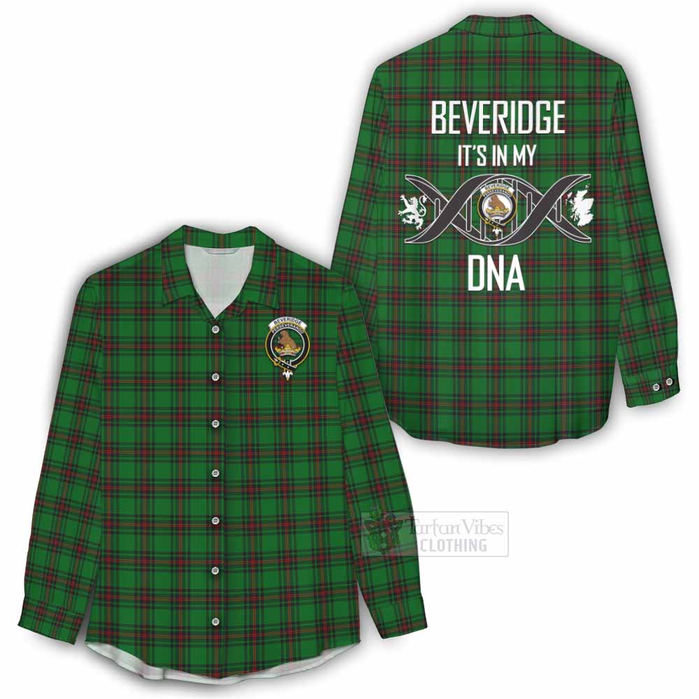 Tartan Vibes Clothing Beveridge Tartan Women's Casual Shirt with Family Crest DNA In Me Style