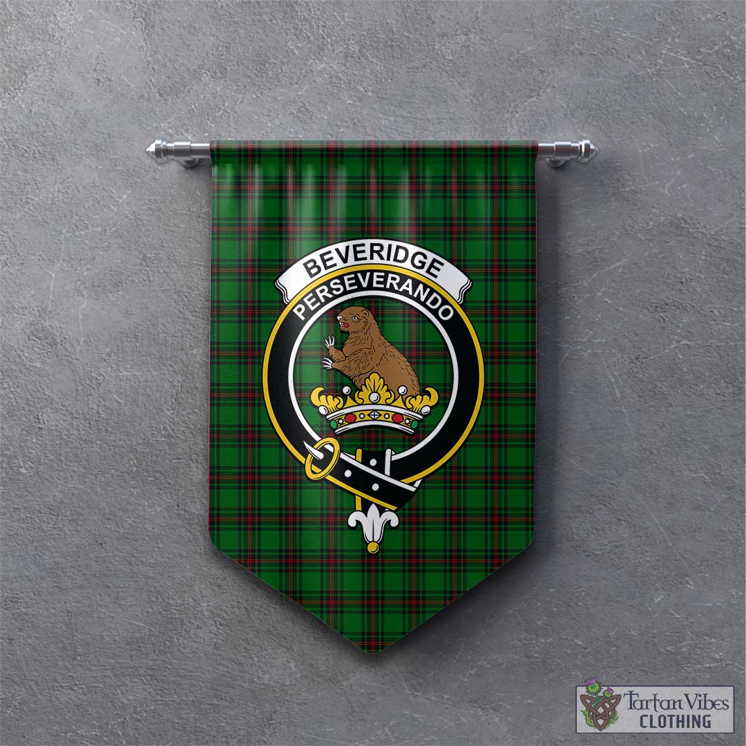 Tartan Vibes Clothing Beveridge Tartan Gonfalon, Tartan Banner with Family Crest