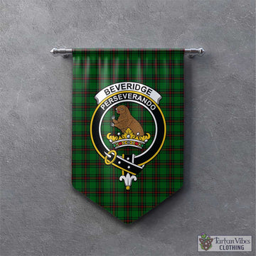 Beveridge Tartan Gonfalon, Tartan Banner with Family Crest