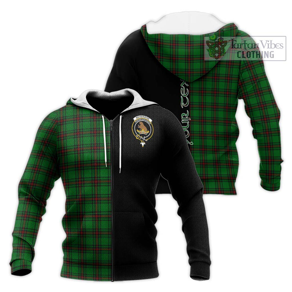 Beveridge Tartan Knitted Hoodie with Family Crest and Half Of Me Style Unisex Knitted Zip Hoodie - Tartanvibesclothing Shop