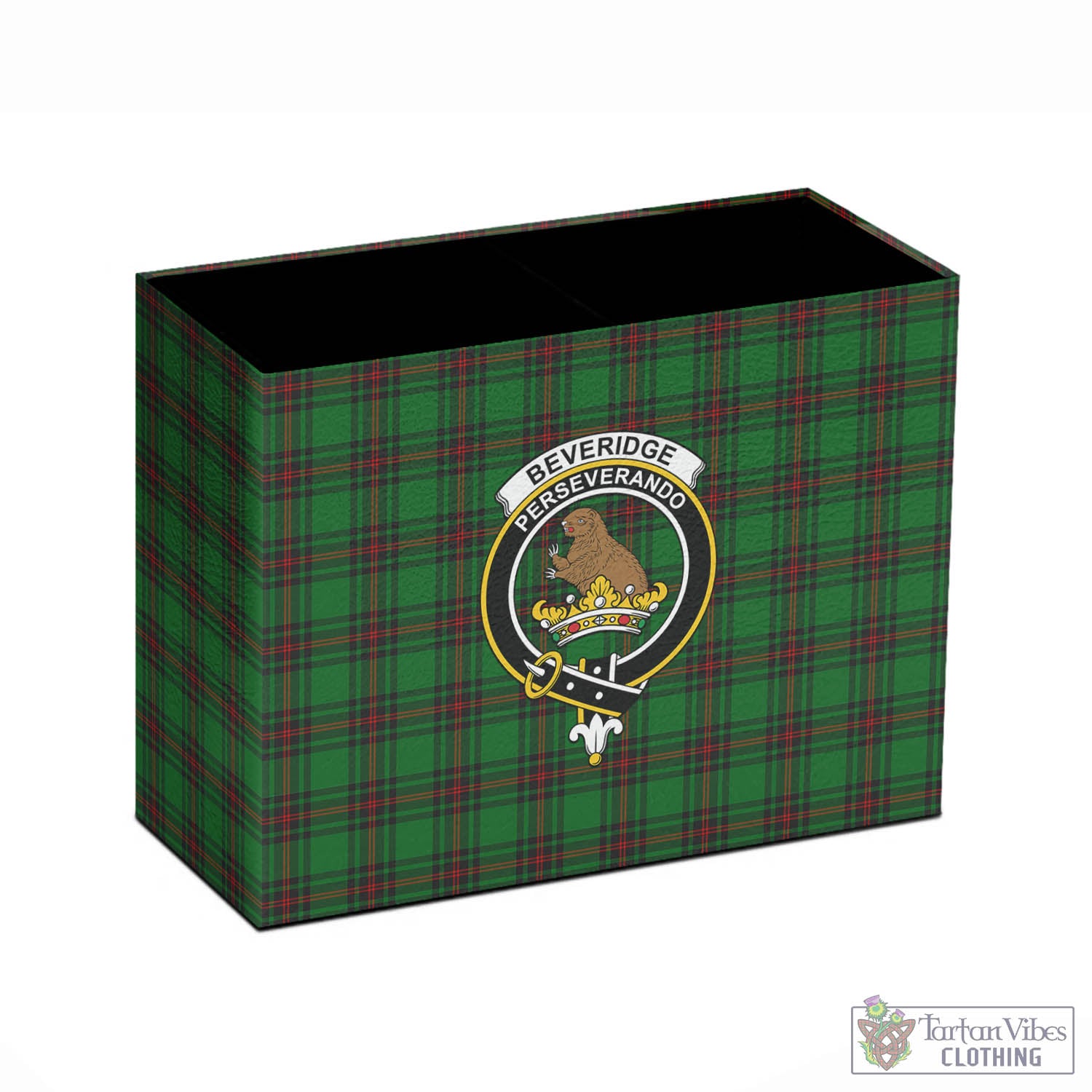 Tartan Vibes Clothing Beveridge Tartan Pen Holder with Family Crest