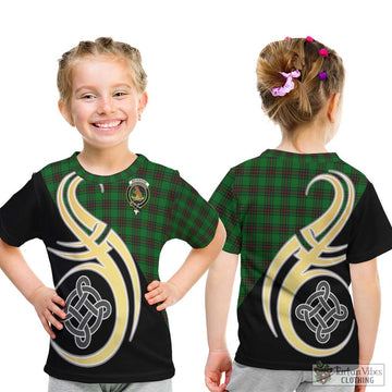 Beveridge Tartan Kid T-Shirt with Family Crest and Celtic Symbol Style