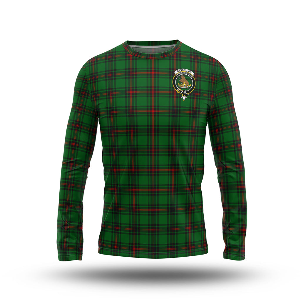 Beveridge Tartan Long Sleeve T-Shirt with Family Crest - Tartanvibesclothing