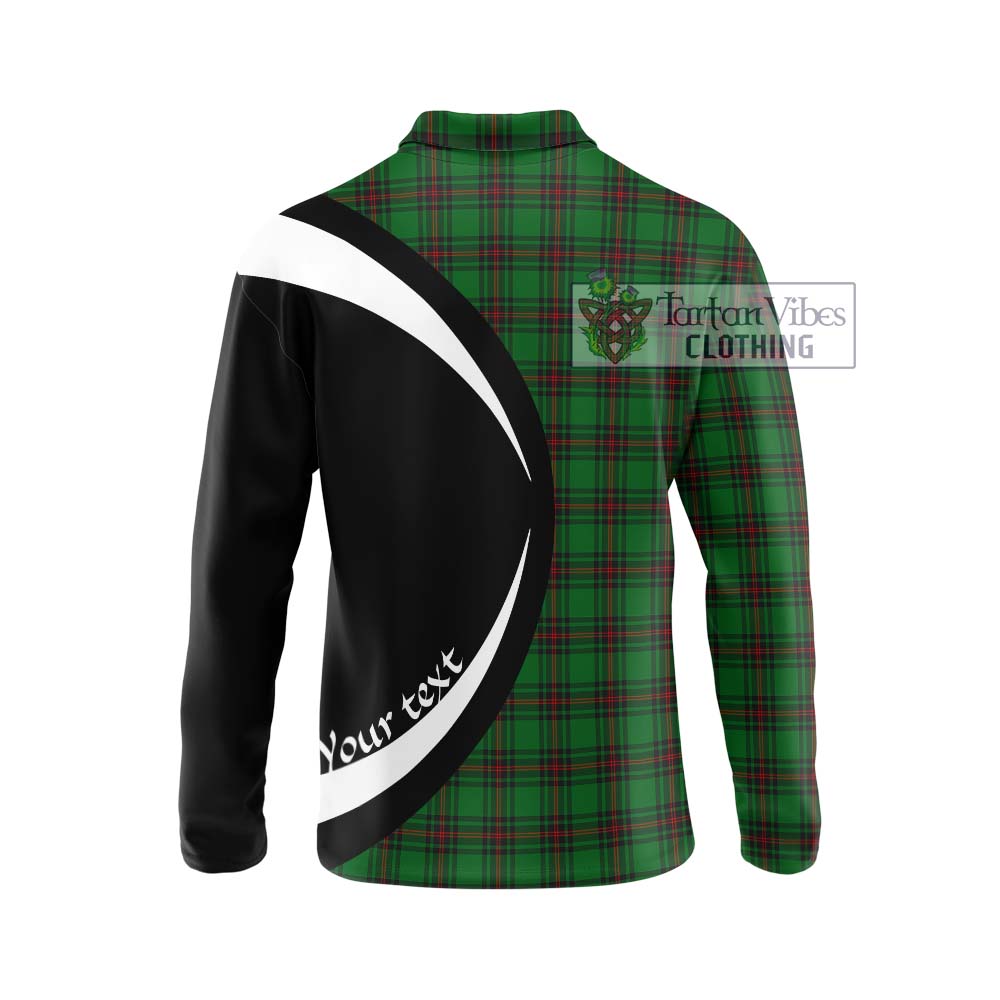 Beveridge Tartan Long Sleeve Polo Shirt with Family Crest Circle Style - Tartan Vibes Clothing