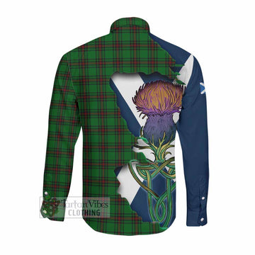 Beveridge Tartan Family Crest Long Sleeve Button Shirt Scottish Thistle Celtic Inspired Men's Shirt - Tartan Vibes Clothing