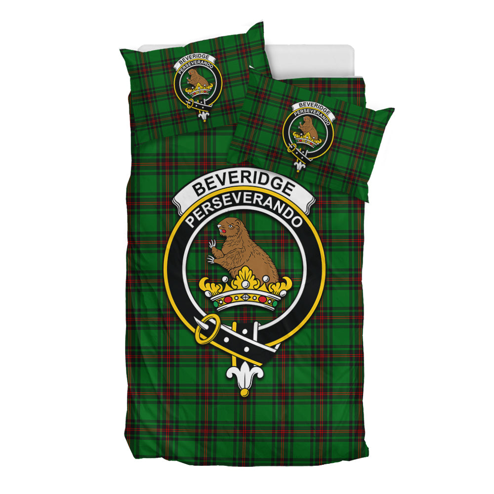 Beveridge Tartan Bedding Set with Family Crest - Tartan Vibes Clothing