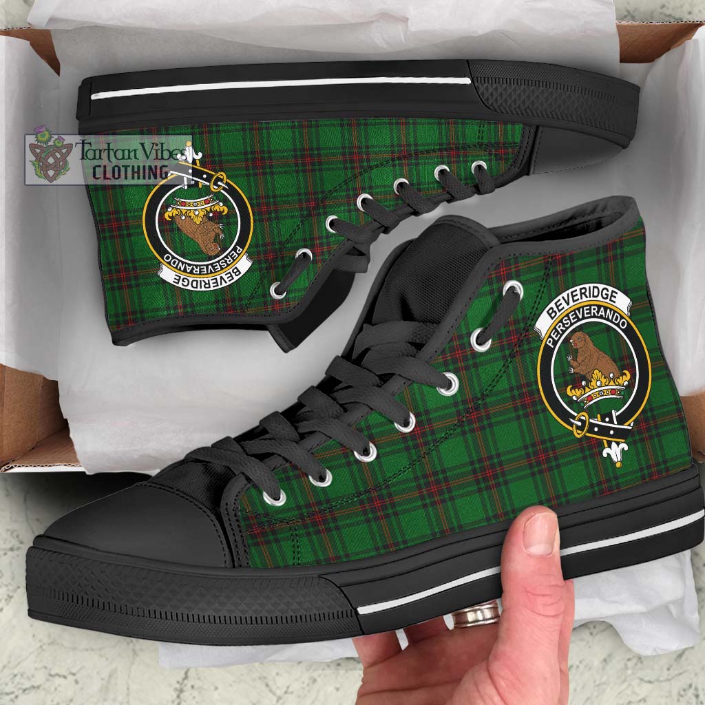 Tartan Vibes Clothing Beveridge Tartan High Top Shoes with Family Crest