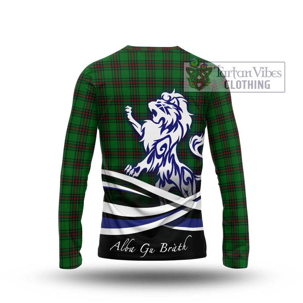 Beveridge Tartan Long Sleeve T-Shirt with Alba Gu Brath Regal Lion Emblem - Tartanvibesclothing Shop