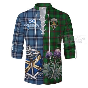 Beveridge Tartan Ghillie Kilt Shirt Happy St. Andrew's Day Half Tartan Style