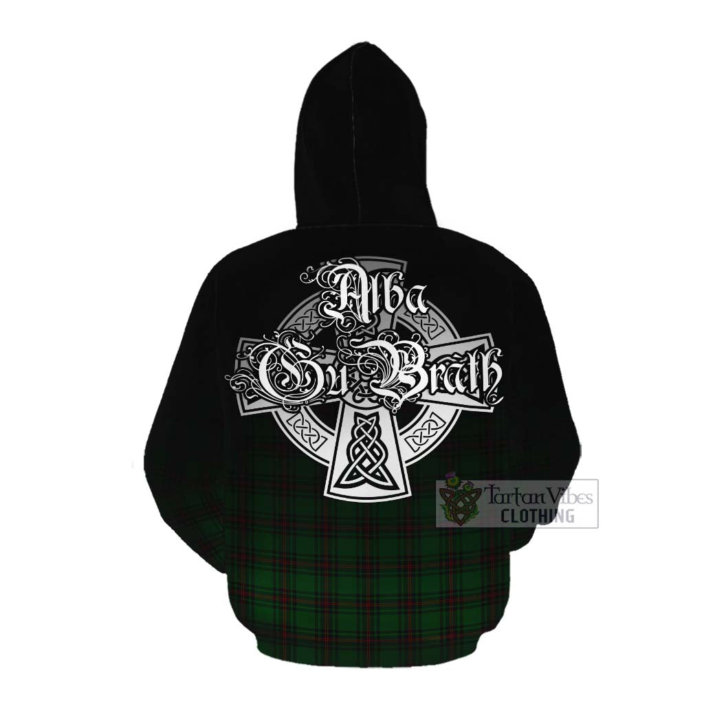 Tartan Vibes Clothing Beveridge Tartan Cotton Hoodie Featuring Alba Gu Brath Family Crest Celtic Inspired