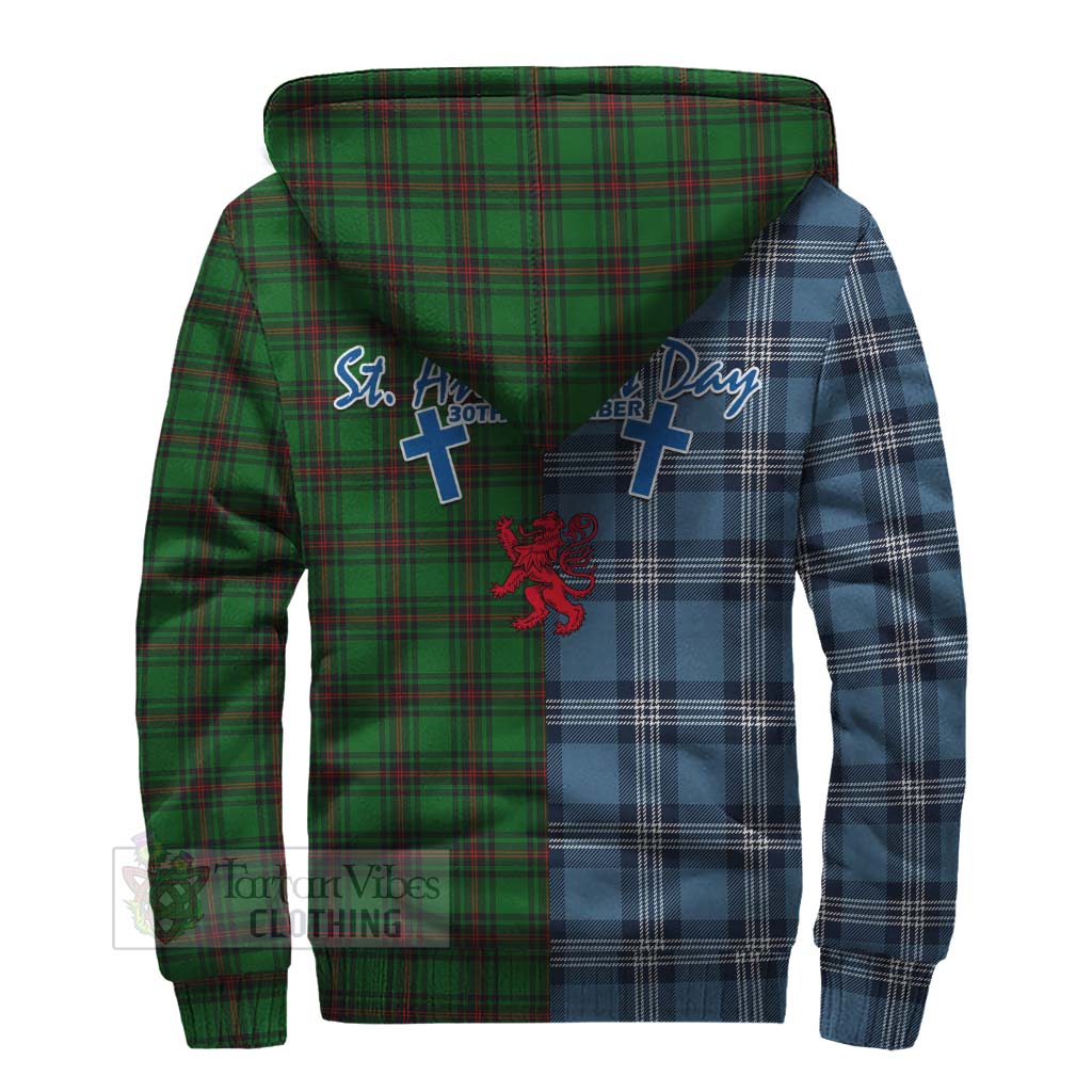 Tartan Vibes Clothing Beveridge Tartan Sherpa Hoodie Happy St. Andrew's Day Half Tartan Style