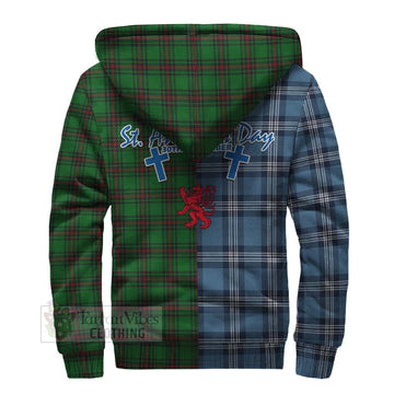 Beveridge Tartan Sherpa Hoodie Happy St. Andrew's Day Half Tartan Style