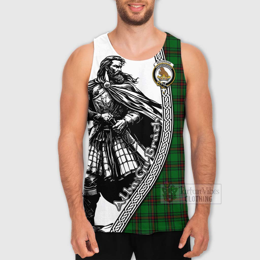 Tartan Vibes Clothing Beveridge Tartan Clan Crest Men's Tank Top with Highlander Warrior Celtic Style