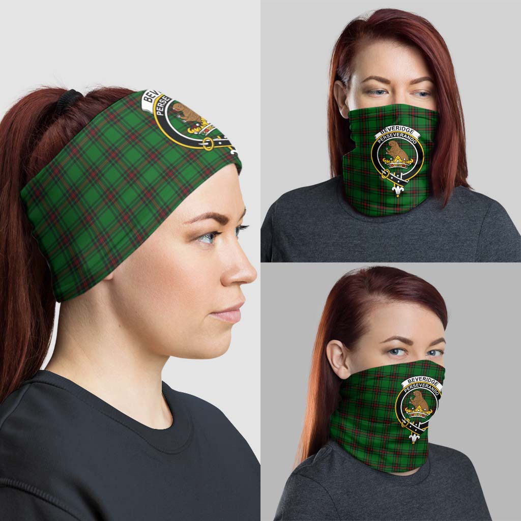 Beveridge Tartan Neck Gaiters, Tartan Bandanas, Tartan Head Band with Family Crest