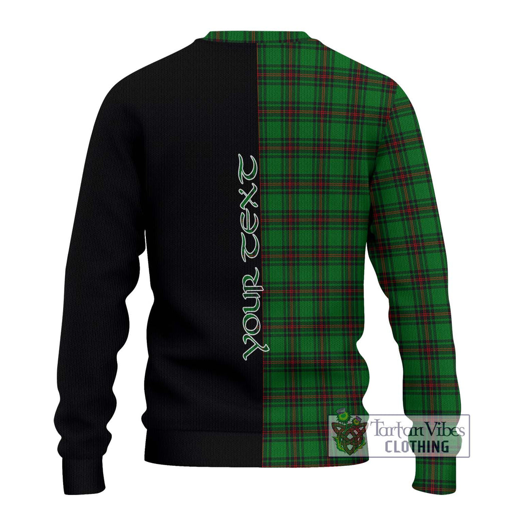 Beveridge Tartan Knitted Sweater with Family Crest and Half Of Me Style - Tartanvibesclothing Shop