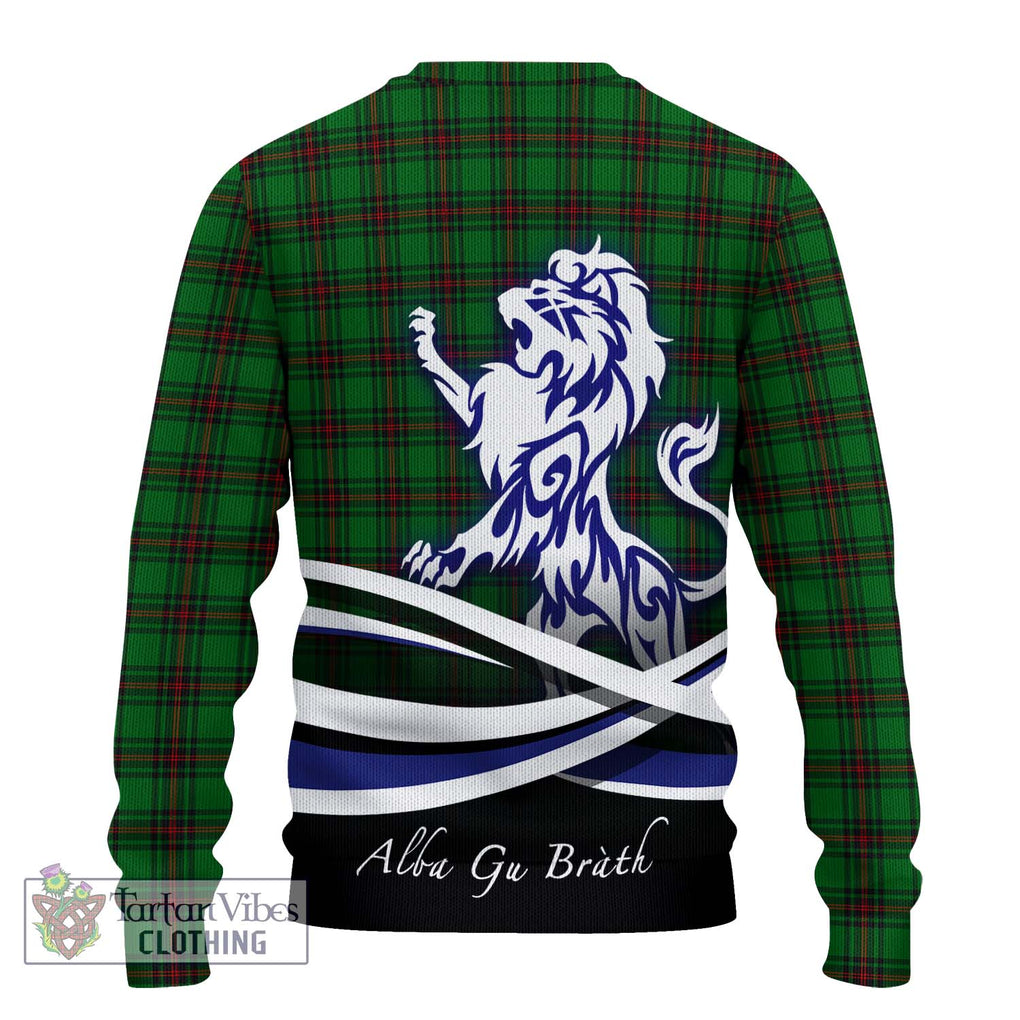 Beveridge Tartan Knitted Sweater with Alba Gu Brath Regal Lion Emblem - Tartanvibesclothing Shop