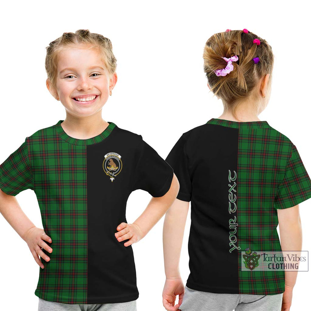 Beveridge Tartan Kid T-Shirt with Family Crest and Half Of Me Style - Tartanvibesclothing Shop