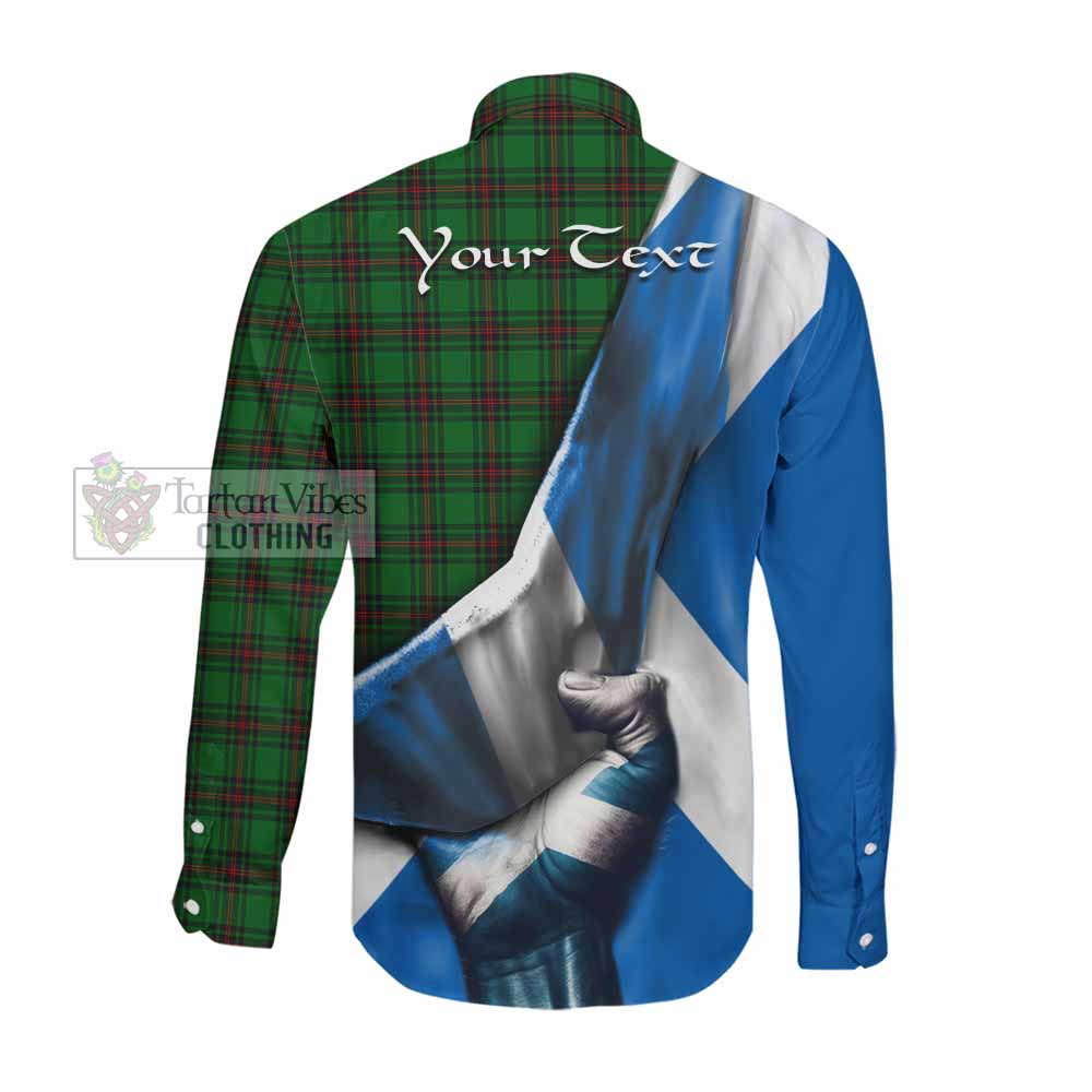 Tartan Vibes Clothing Beveridge Tartan Long Sleeve Button Shirt with Family Crest Scotland Patriotic Style