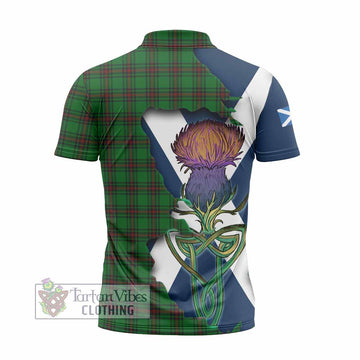 Beveridge Tartan Family Crest Zipper Polo Shirt Scottish Thistle Celtic Inspired - Tartan Vibes Clothing