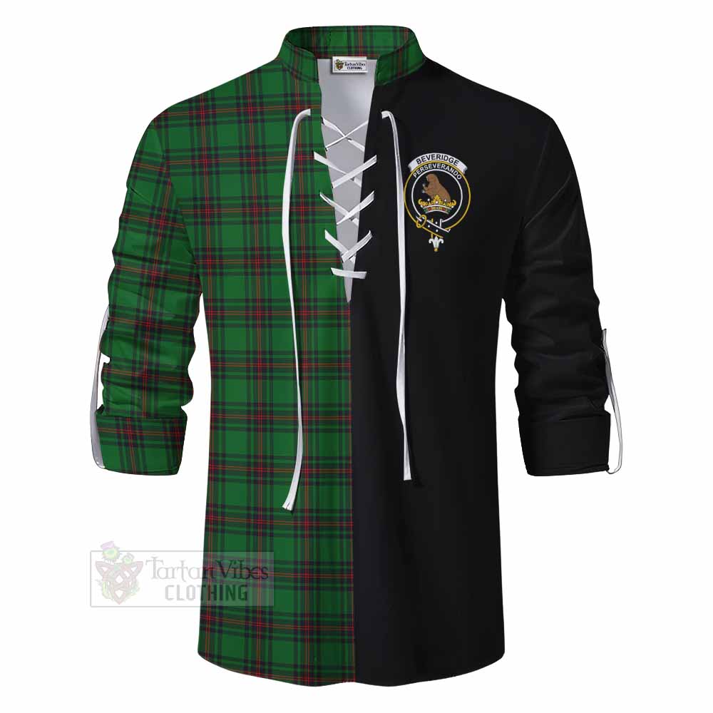 Tartan Vibes Clothing Beveridge Tartan Ghillie Kilt Shirt with Family Crest and Half Of Me Style