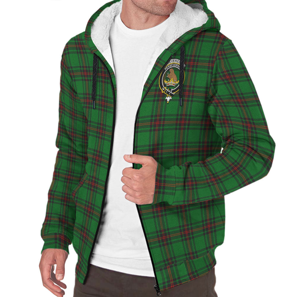 Beveridge Tartan Sherpa Hoodie with Family Crest - Tartanvibesclothing