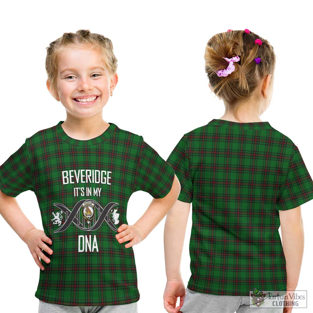 Beveridge Tartan Kid T-Shirt with Family Crest DNA In Me Style - Tartanvibesclothing Shop