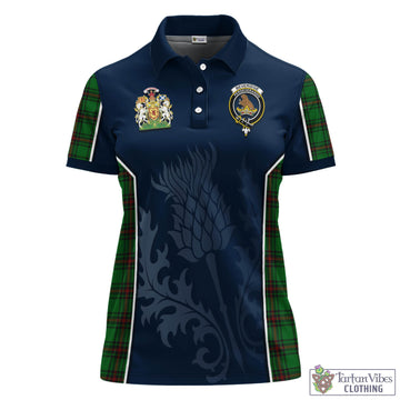 Beveridge Tartan Women's Polo Shirt with Family Crest and Scottish Thistle Vibes Sport Style