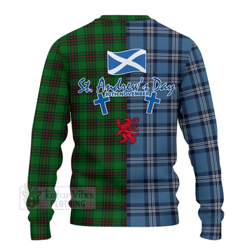 Beveridge Tartan Knitted Sweater Happy St. Andrew's Day Half Tartan Style