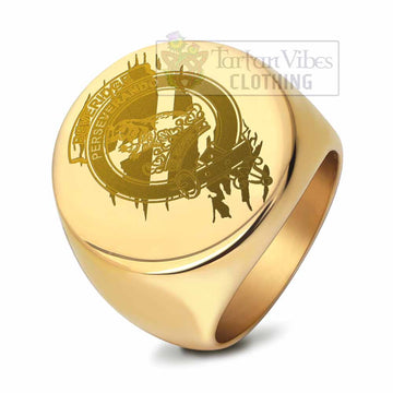 Beveridge Clan Crest Engraved Ring Scotland In Me Style