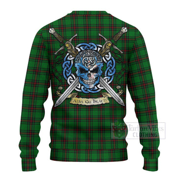 Beveridge Tartan Ugly Sweater with Family Crest Celtic Skull Style