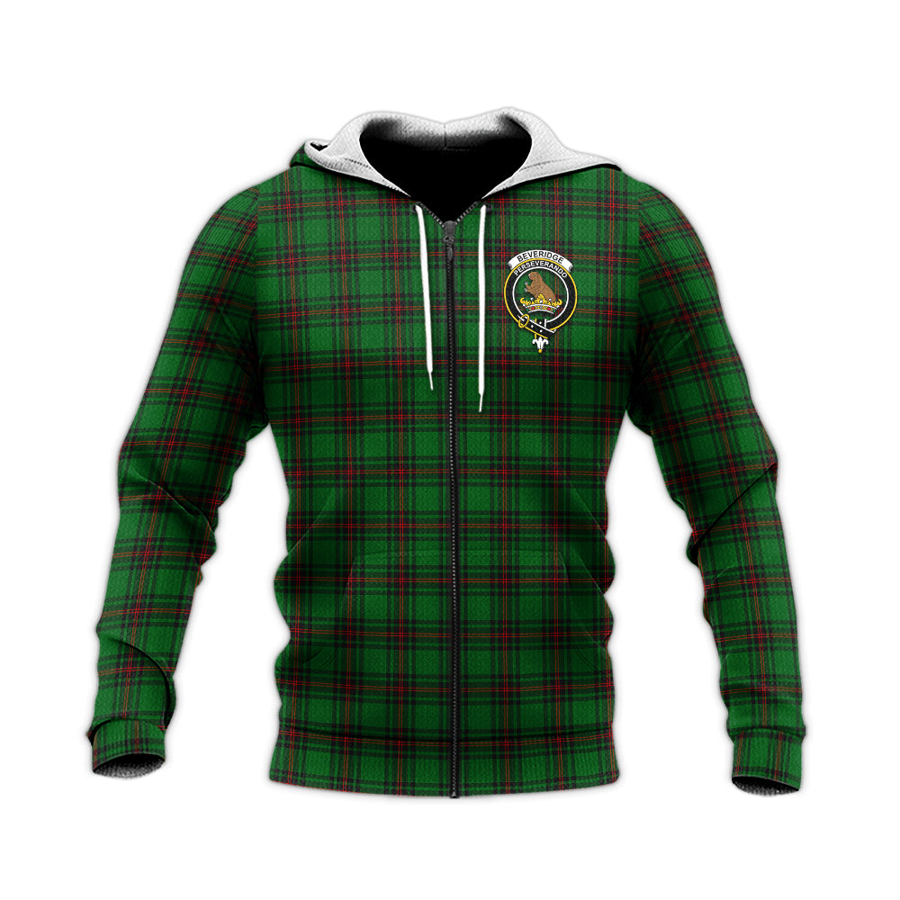 Beveridge Tartan Knitted Hoodie with Family Crest Unisex Knitted Zip Hoodie - Tartanvibesclothing