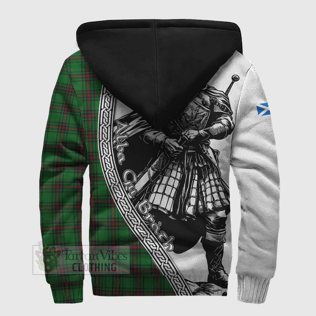 Tartan Vibes Clothing Beveridge Tartan Clan Crest Sherpa Hoodie with Highlander Warrior Celtic Style