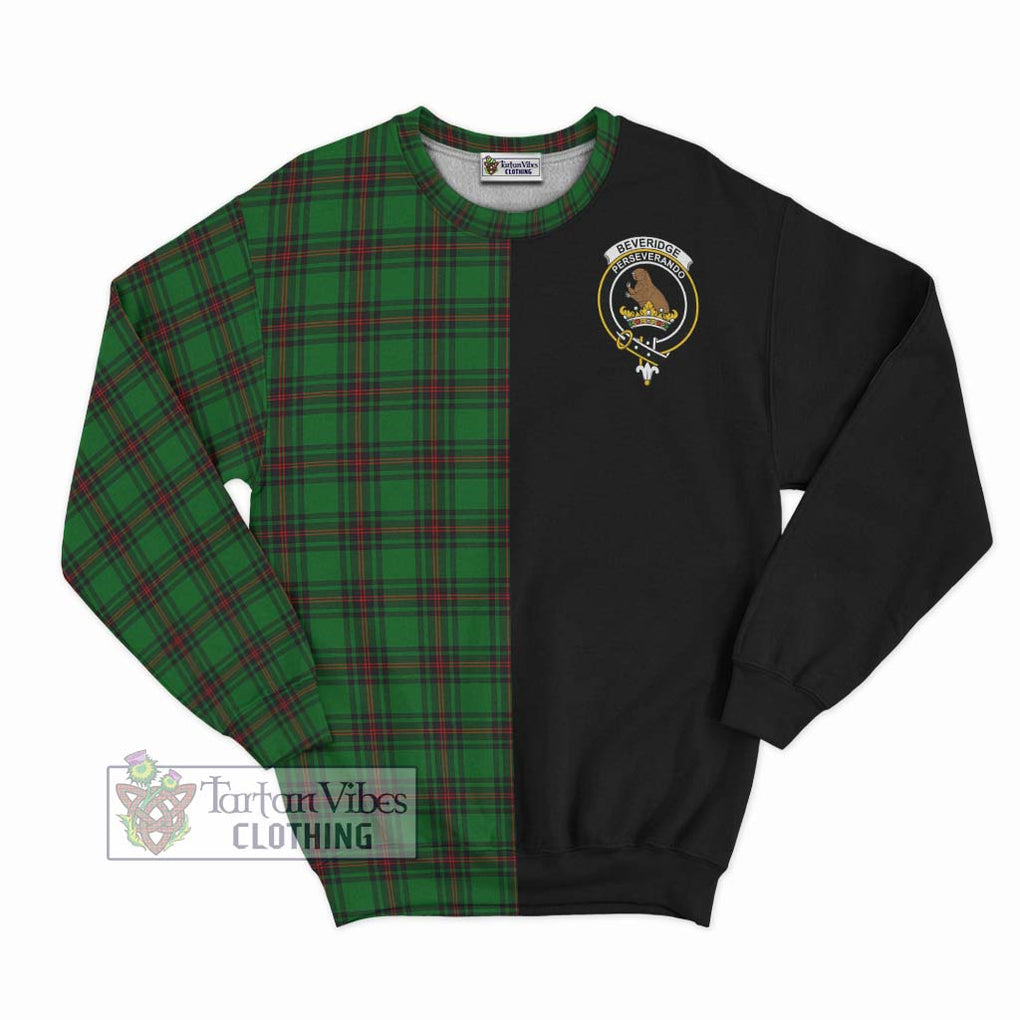 Beveridge Tartan Sweatshirt with Family Crest and Half Of Me Style - Tartanvibesclothing Shop