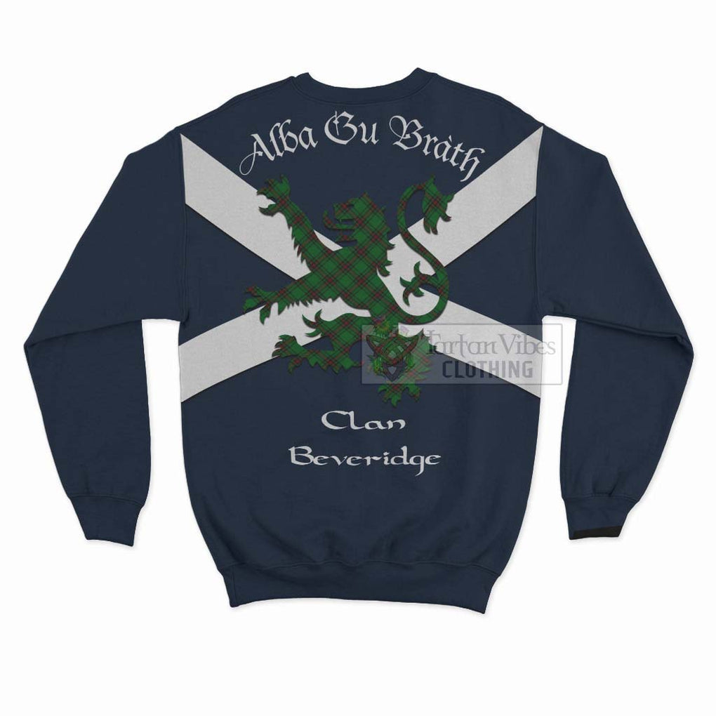 Tartan Vibes Clothing Beveridge Tartan Lion Rampant Sweatshirt – Proudly Display Your Heritage with Alba Gu Brath and Clan Name