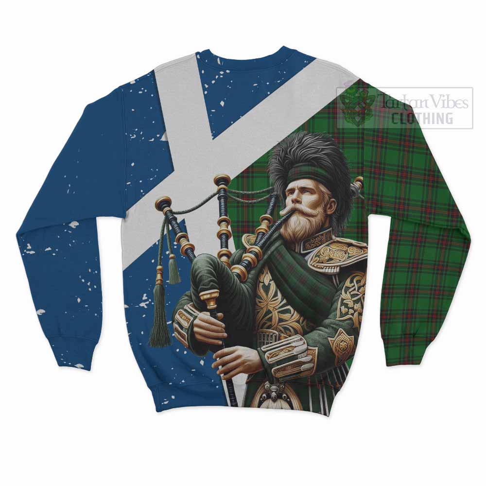 Tartan Vibes Clothing Beveridge Tartan Sweatshirt with Family Crest Scottish Bagpiper Vibes