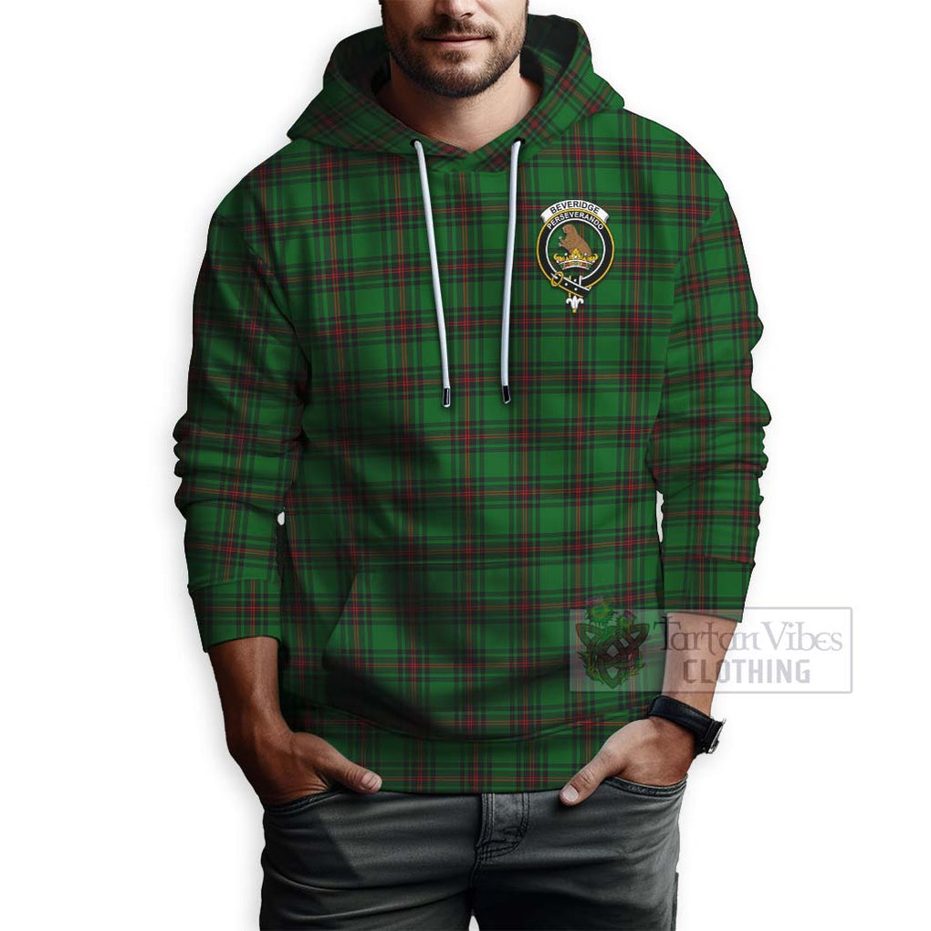 Tartan Vibes Clothing Beveridge Tartan Hoodie with Family Crest Celtic Skull Style