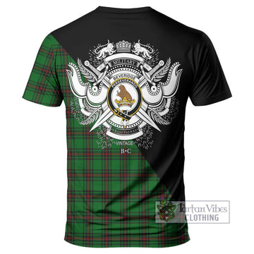 Beveridge Tartan T-Shirt with Family Crest and Military Logo Style