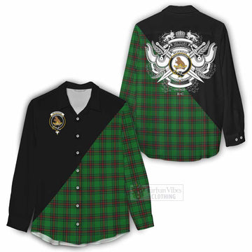 Beveridge Tartan Women's Casual Shirt with Family Crest and Military Logo Style