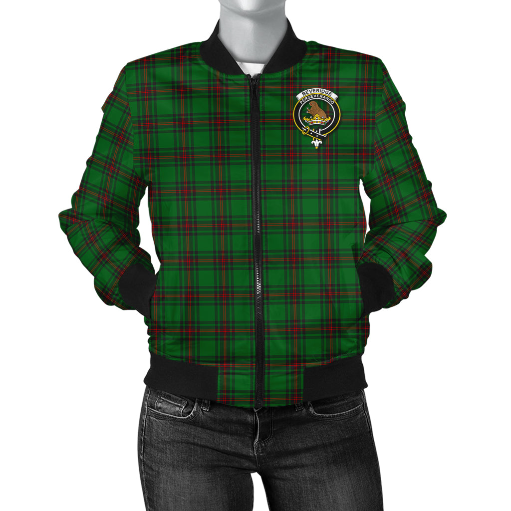 Beveridge Tartan Bomber Jacket with Family Crest - Tartanvibesclothing