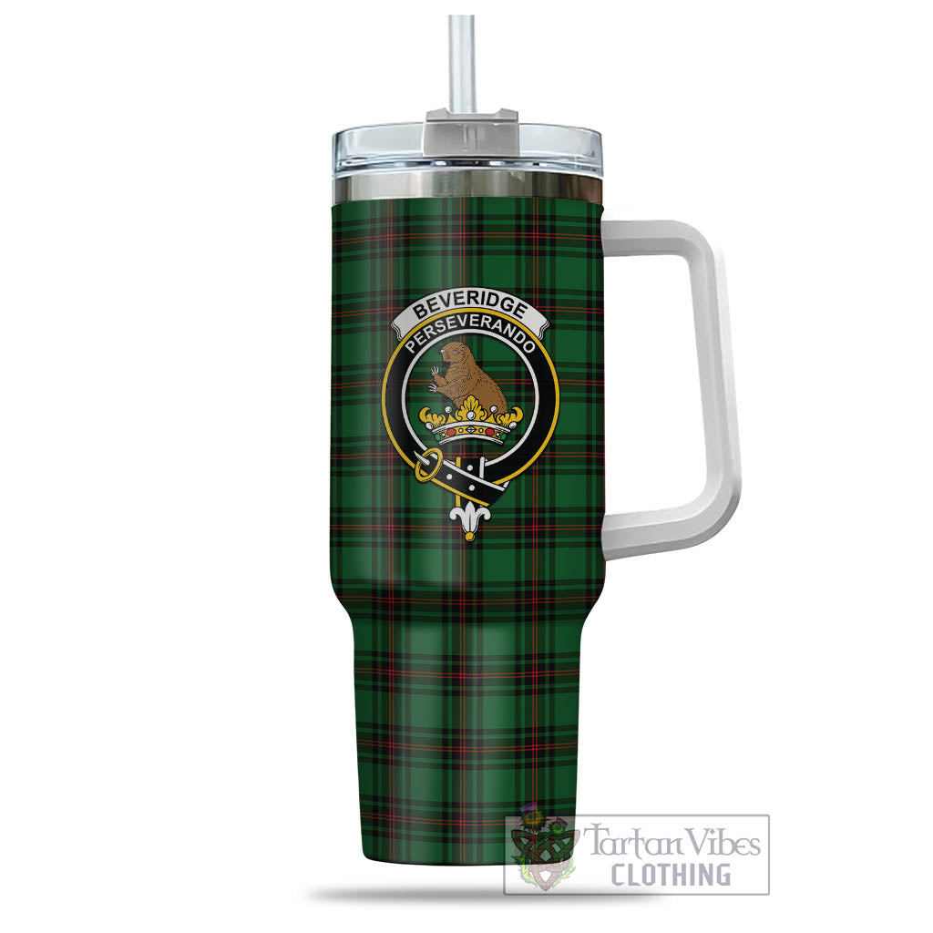 Tartan Vibes Clothing Beveridge Tartan and Family Crest Tumbler with Handle