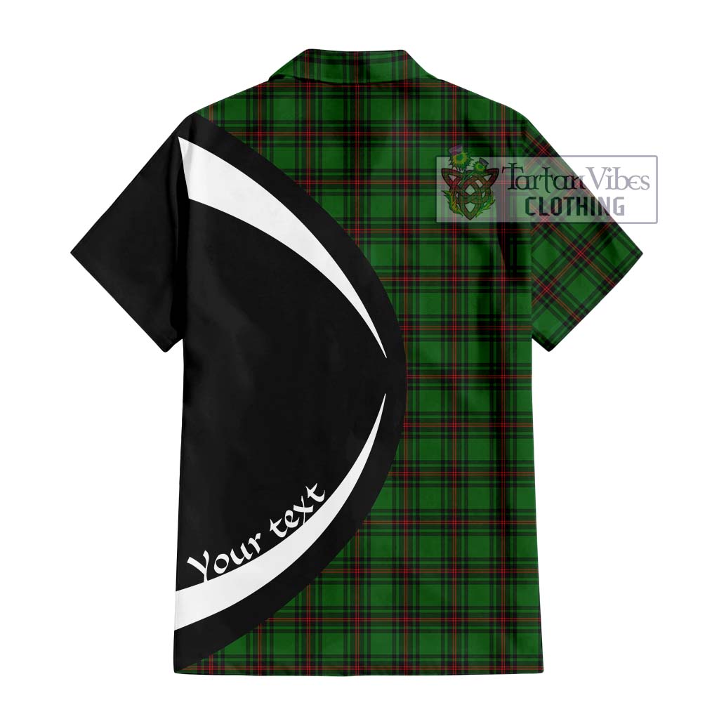 Beveridge Tartan Short Sleeve Button Up with Family Crest Circle Style - Tartan Vibes Clothing