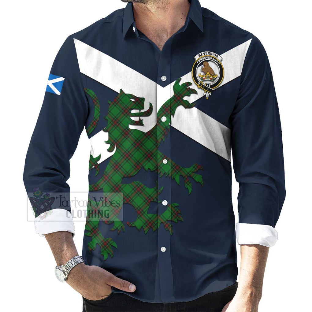 Tartan Vibes Clothing Beveridge Tartan Lion Rampant Long Sleeve Button Shirt – Proudly Display Your Heritage with Alba Gu Brath and Clan Name