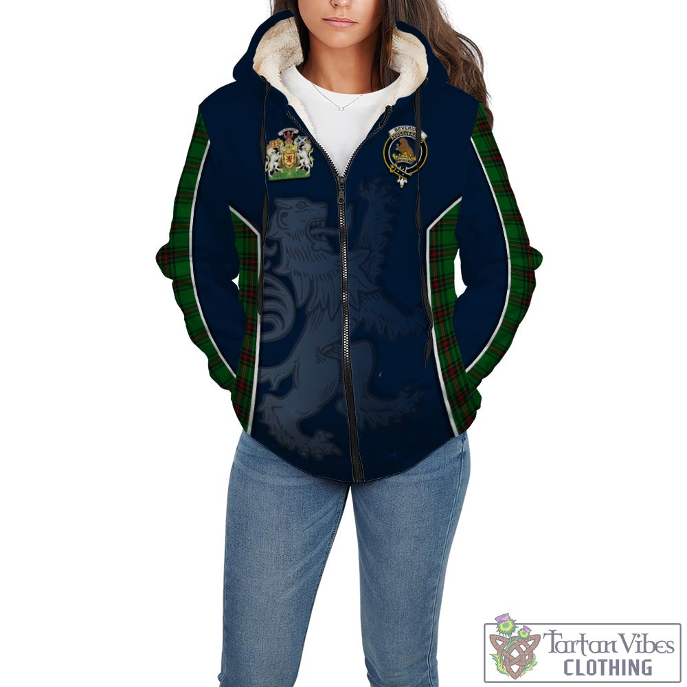 Tartan Vibes Clothing Beveridge Tartan Sherpa Hoodie with Family Crest and Lion Rampant Vibes Sport Style