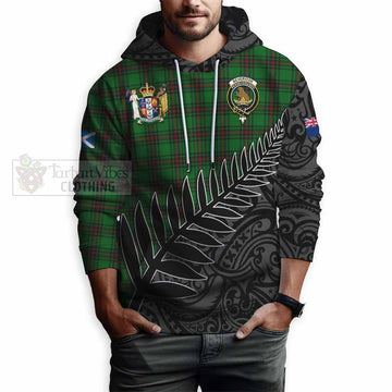 Beveridge Crest Tartan Hoodie with New Zealand Silver Fern Half Style