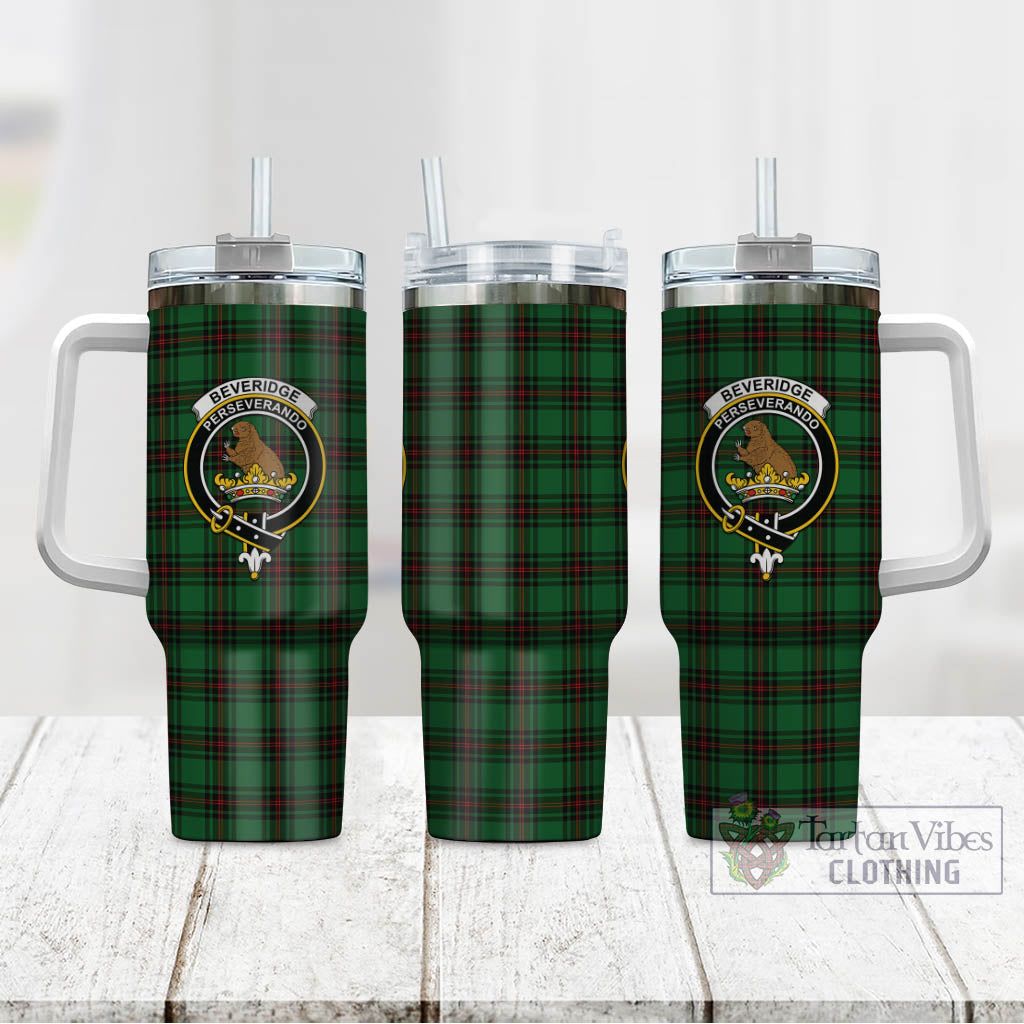 Tartan Vibes Clothing Beveridge Tartan and Family Crest Tumbler with Handle